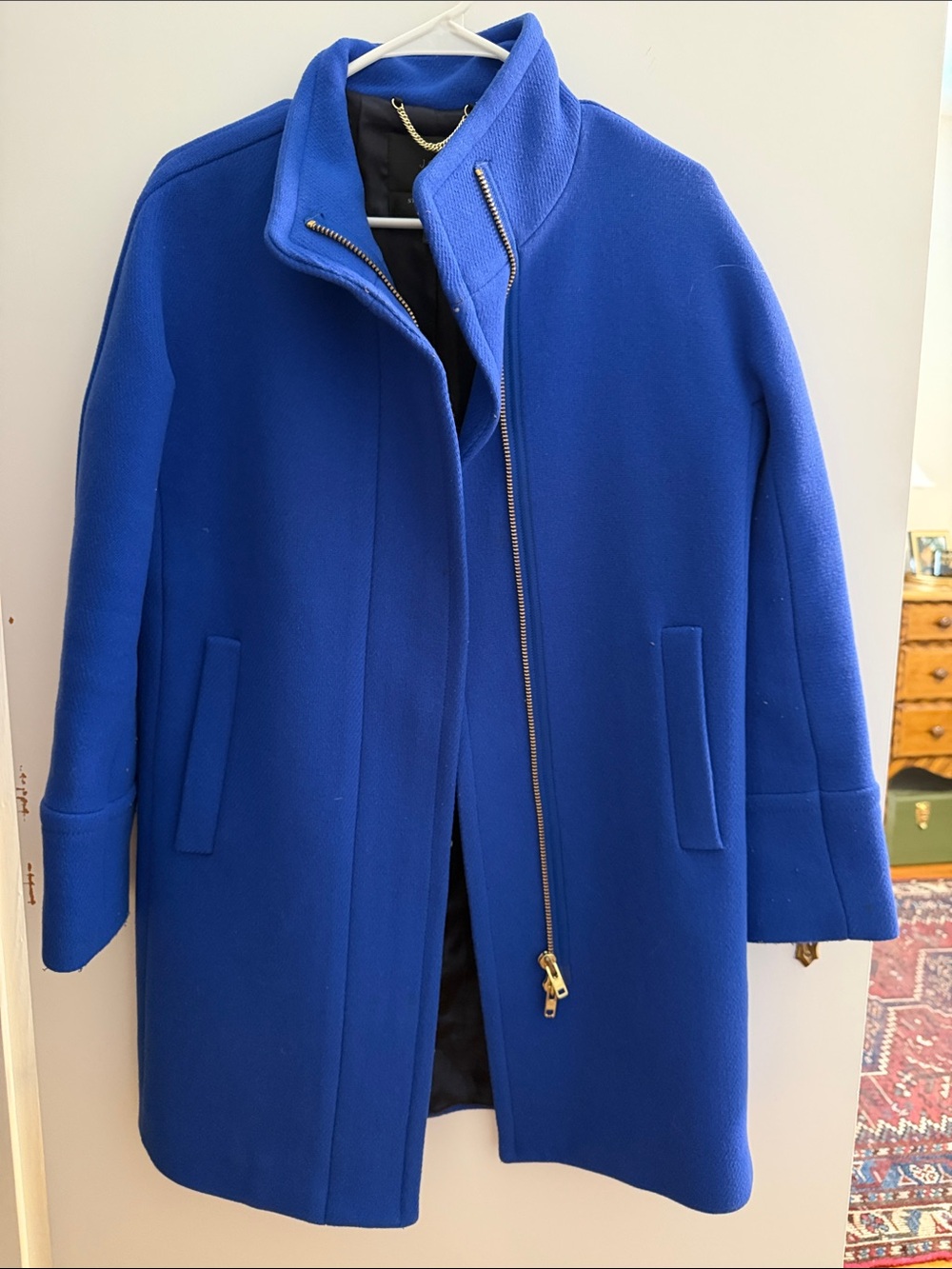 J. Crew Women’s Royal Blue Stadium Cloth Coat